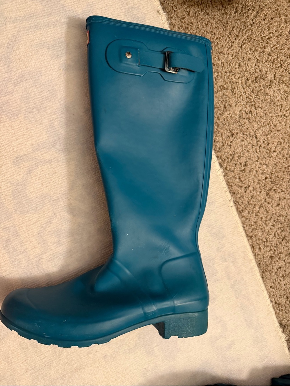 Hunter Teal Tall Women's Rain Boots - Picture 2 of 12